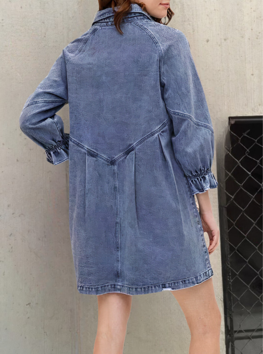 Anastasia Dress | Summer Long-Sleeve Denim Dress