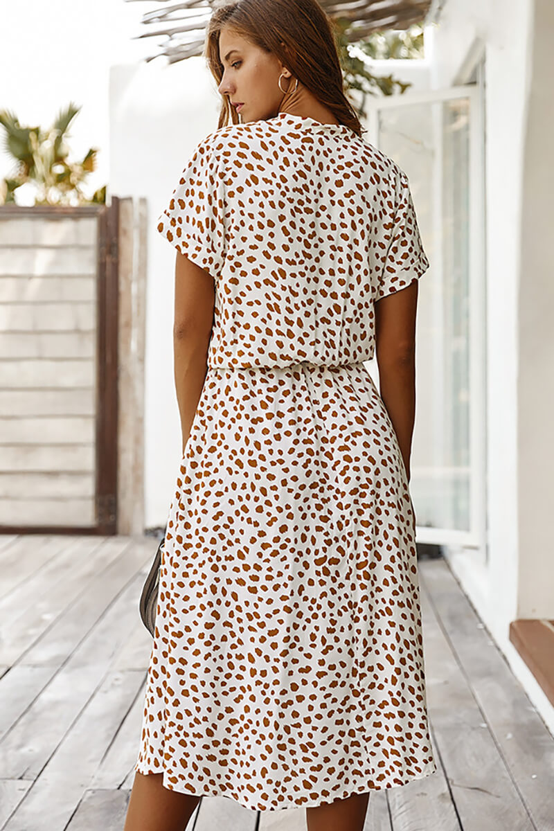 Anisa Dress | Chic Polka Dot Midi Dress