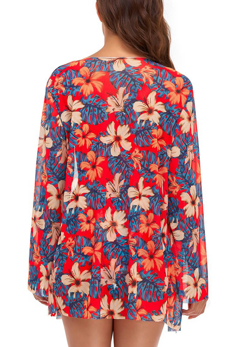 Annabelle Swimwear | Orange Bikini Set & Floral Beach Top