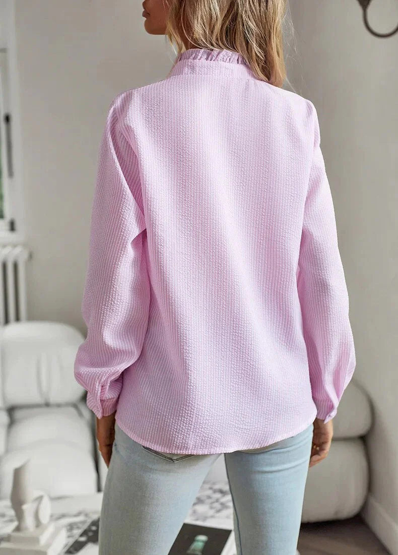 Cleo Blouse | Long-Sleeve Ruffle Blouse