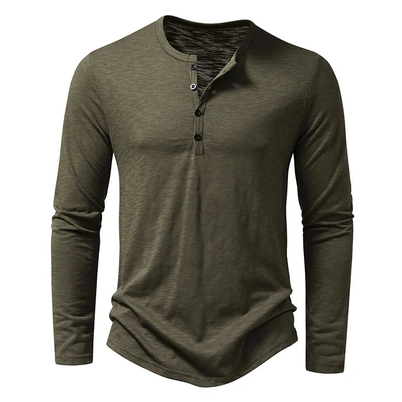 Darvin Shirt | Men’s Cotton Henley Long-Sleeve Shirt