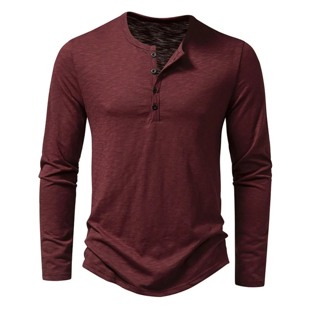 Darvin Shirt | Men’s Cotton Henley Long-Sleeve Shirt
