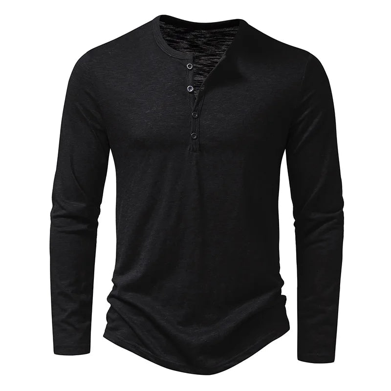 Darvin Shirt | Men’s Cotton Henley Long-Sleeve Shirt
