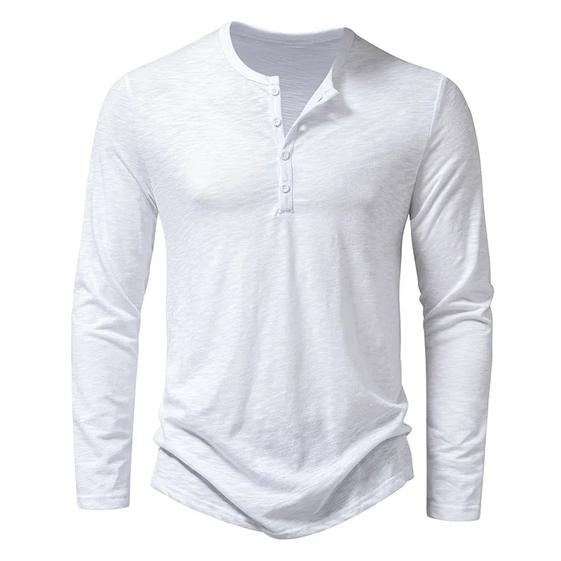 Darvin Shirt | Men’s Cotton Henley Long-Sleeve Shirt