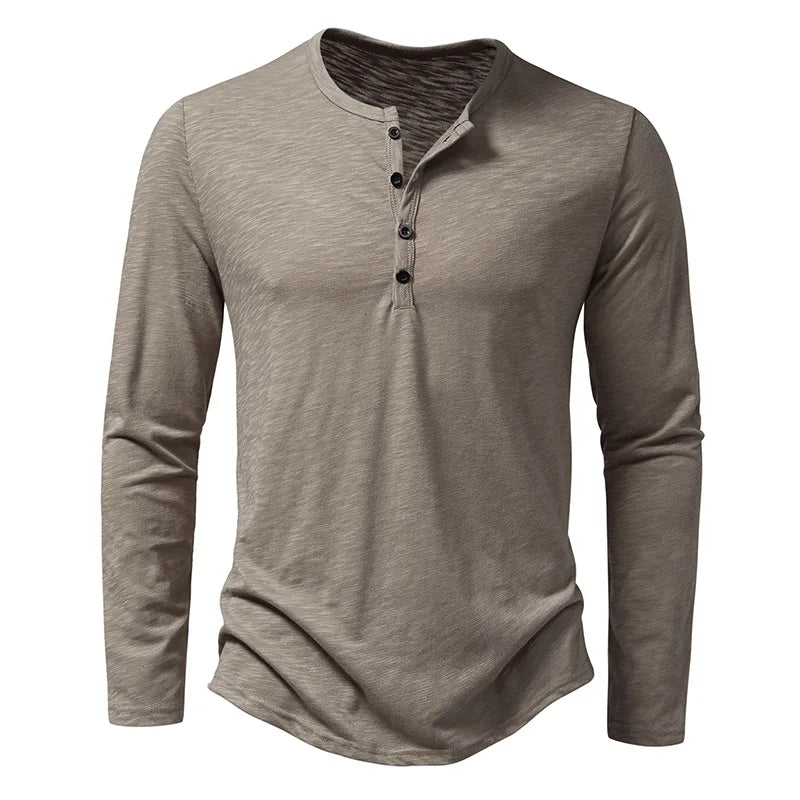 Darvin Shirt | Men’s Cotton Henley Long-Sleeve Shirt
