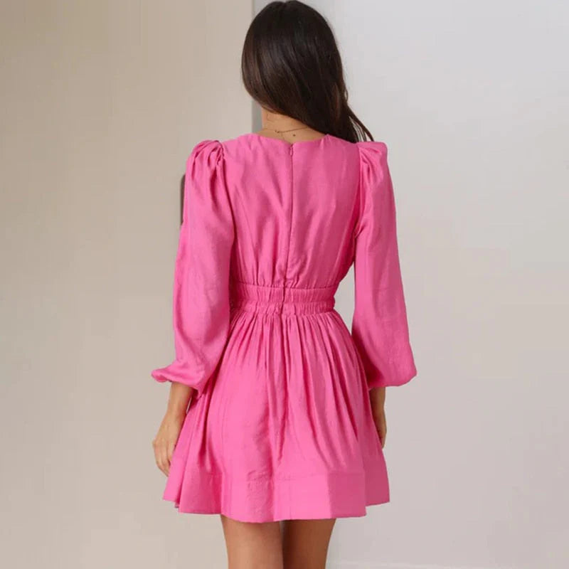 Franchette Dress | Long Sleeve V-Neck Mini Dress