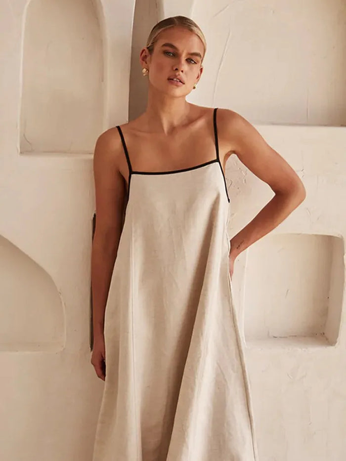 Freyda Dress | Thin Strap Flowy Fit Maxi Dress