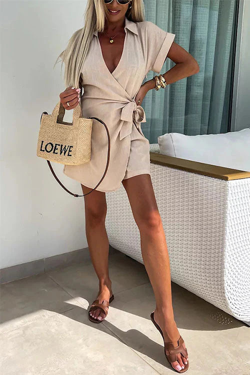 Genie Jumpsuit | Short Belted Jumpsuit