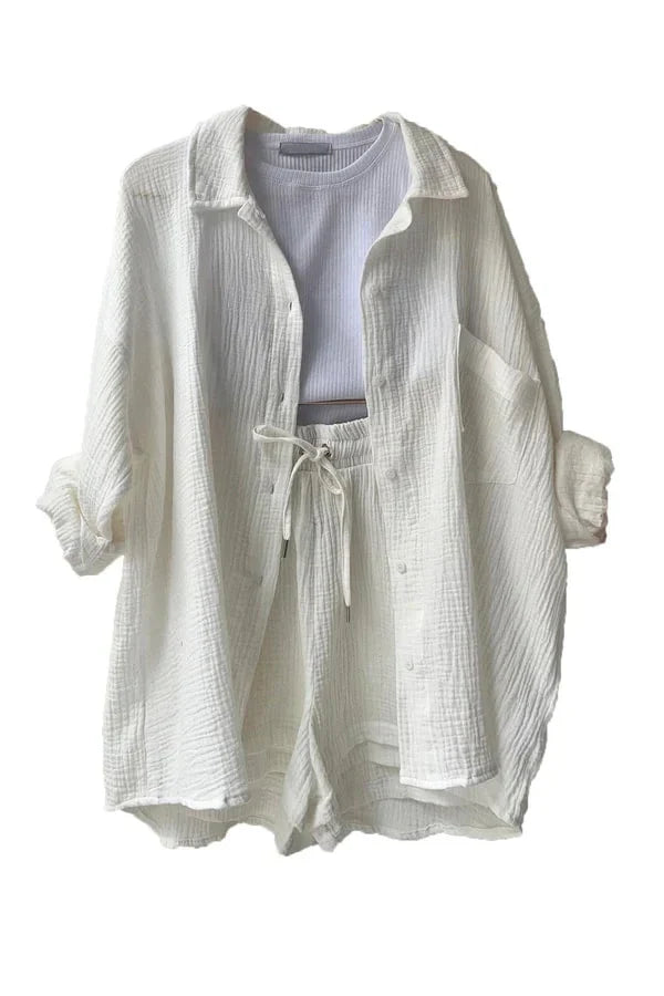 Ginny Set | Women's Two-Piece Long Sleeve & Shorts Set