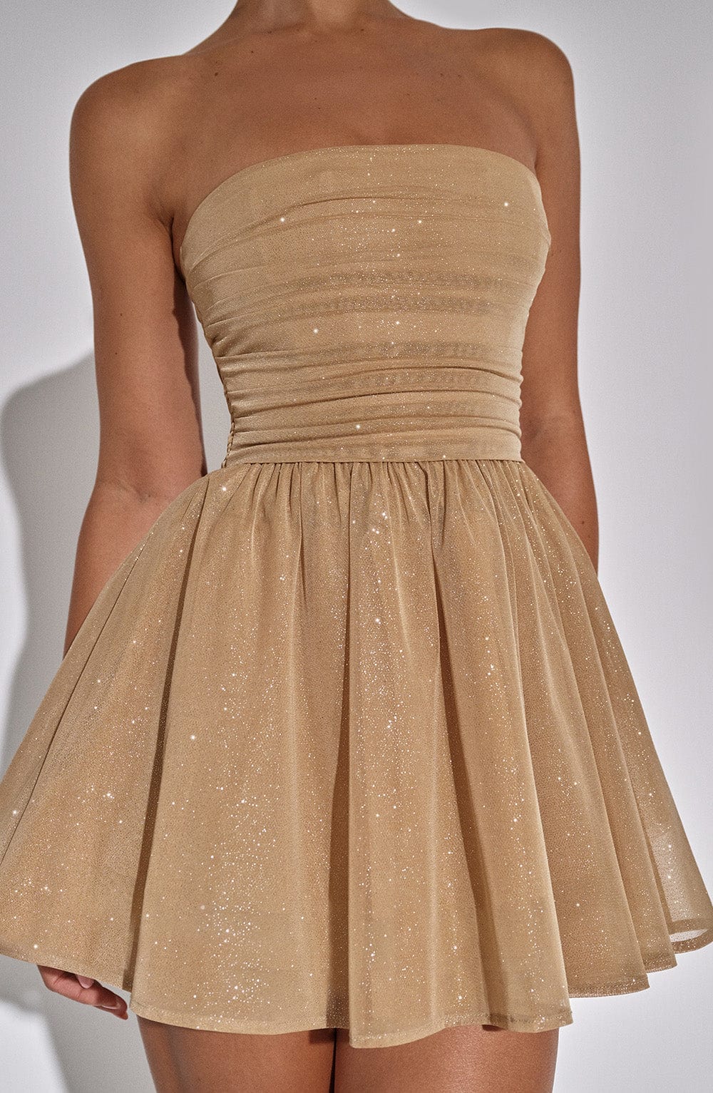 Janessa Dress | Strapless Lace Mini Dress with Back Bow