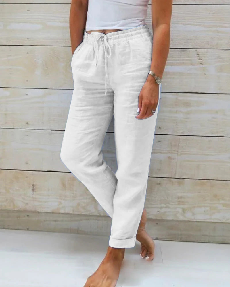 Dani Pants | Women’s  Elastic Waist Cotton Pants