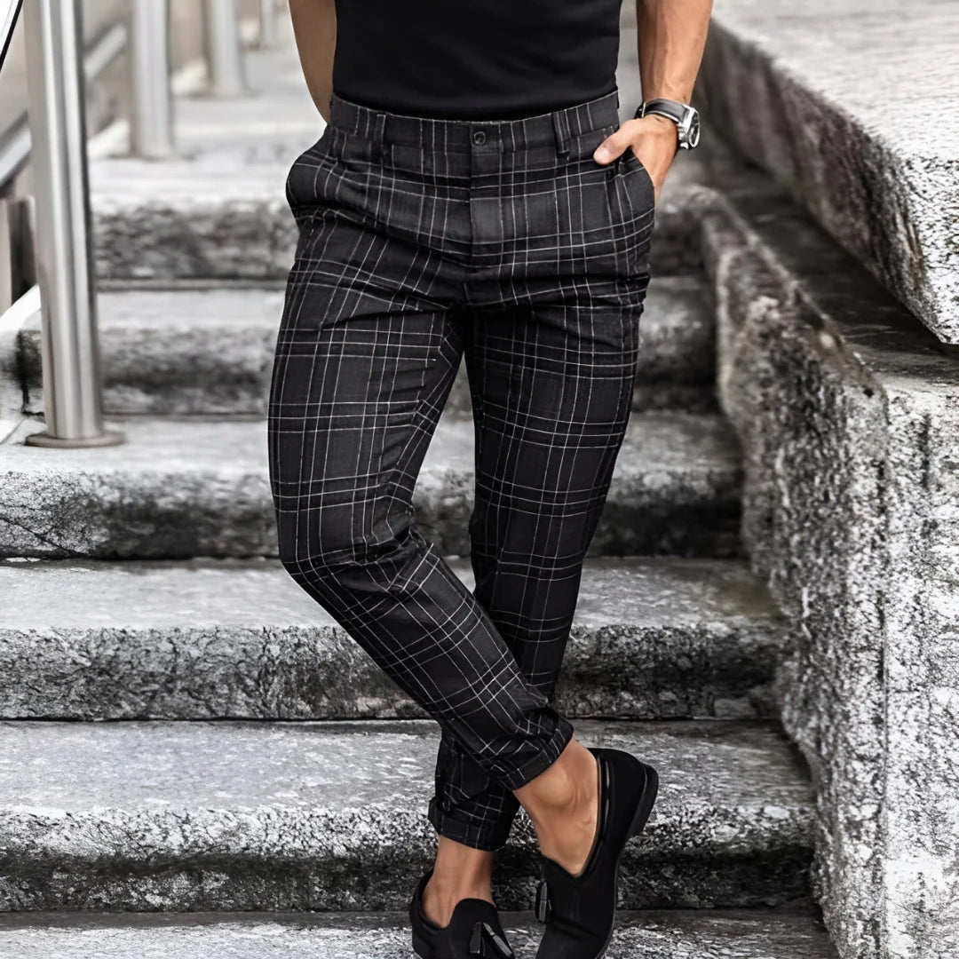 Dwayne Pants | Men’s Plaid Slim-Fit Ankle Pants