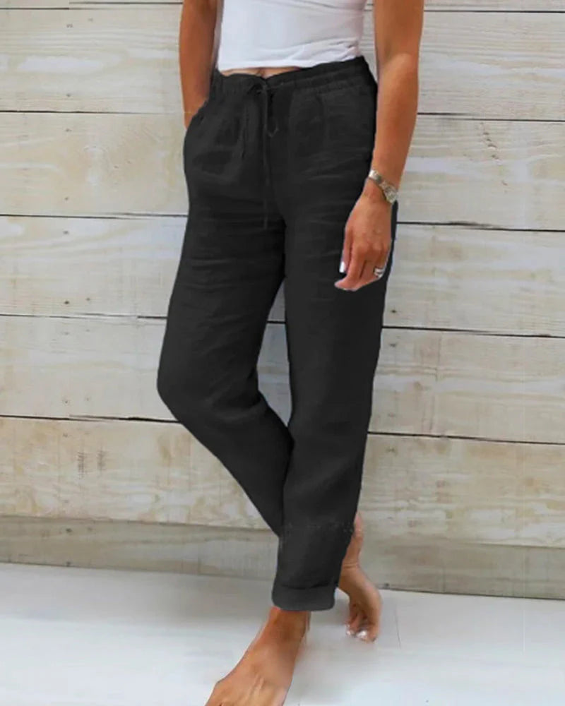 Dani Pants | Women’s  Elastic Waist Cotton Pants