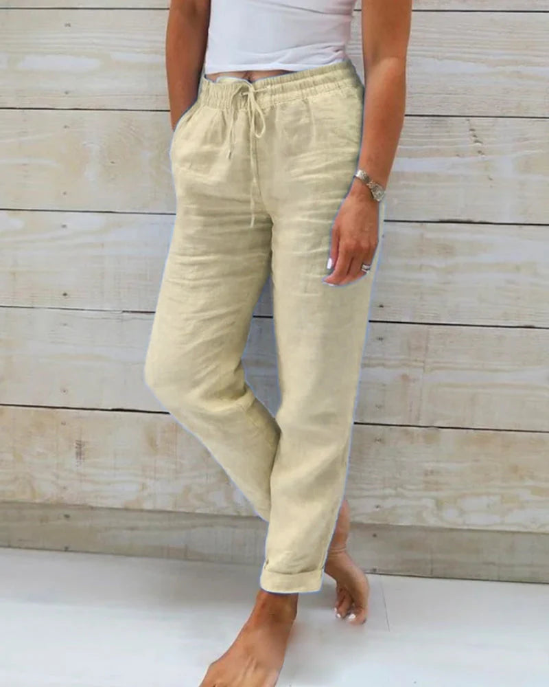 Dani Pants | Women’s  Elastic Waist Cotton Pants