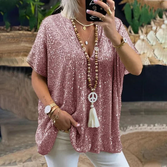 Bliss Blouse | Women’s V-Neck Sequin Blouse