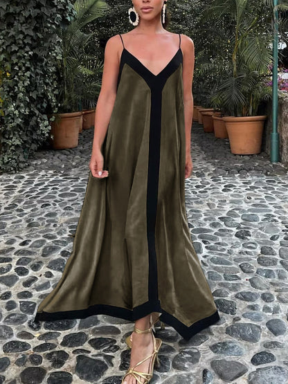 Amiyah Dress | Thin-Strap V-Neck Straight Dress