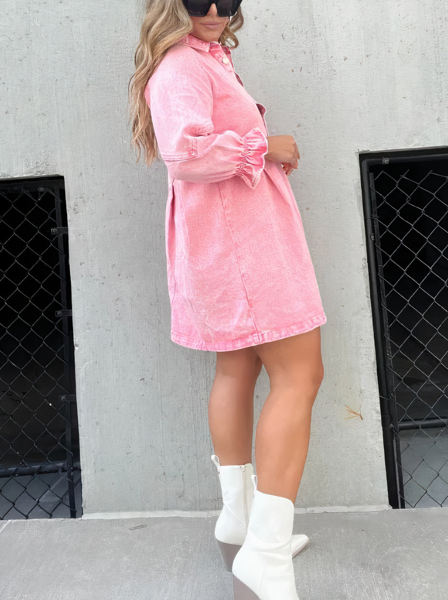 Anastasia Dress | Summer Long-Sleeve Denim Dress