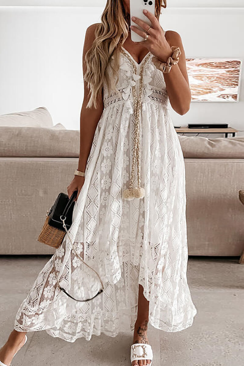 Anita Dress | Women's Lace V- Neck Sleeveless Dress