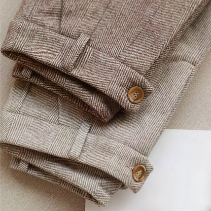 Dakota Trousers | Slim Fit Herringbone Pencil Cut Trousers