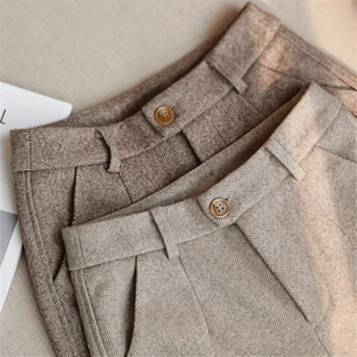 Dakota Trousers | Slim Fit Herringbone Pencil Cut Trousers