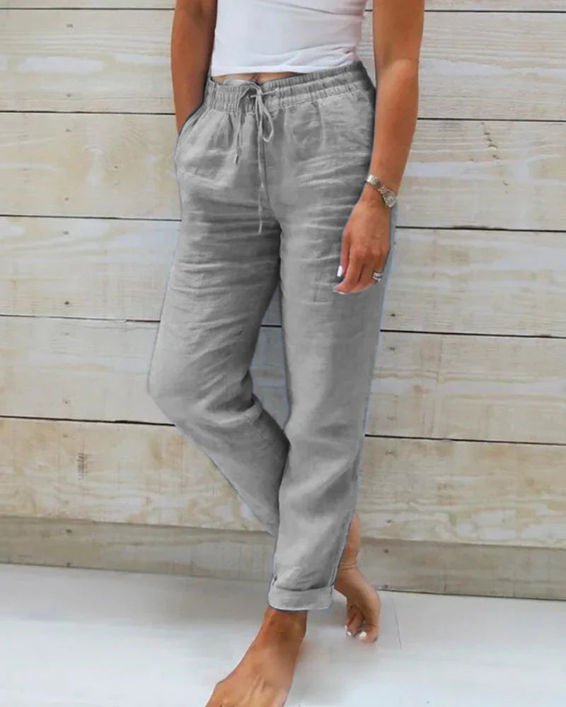 Dani Pants | Women’s Elastic Waist Cotton Pants