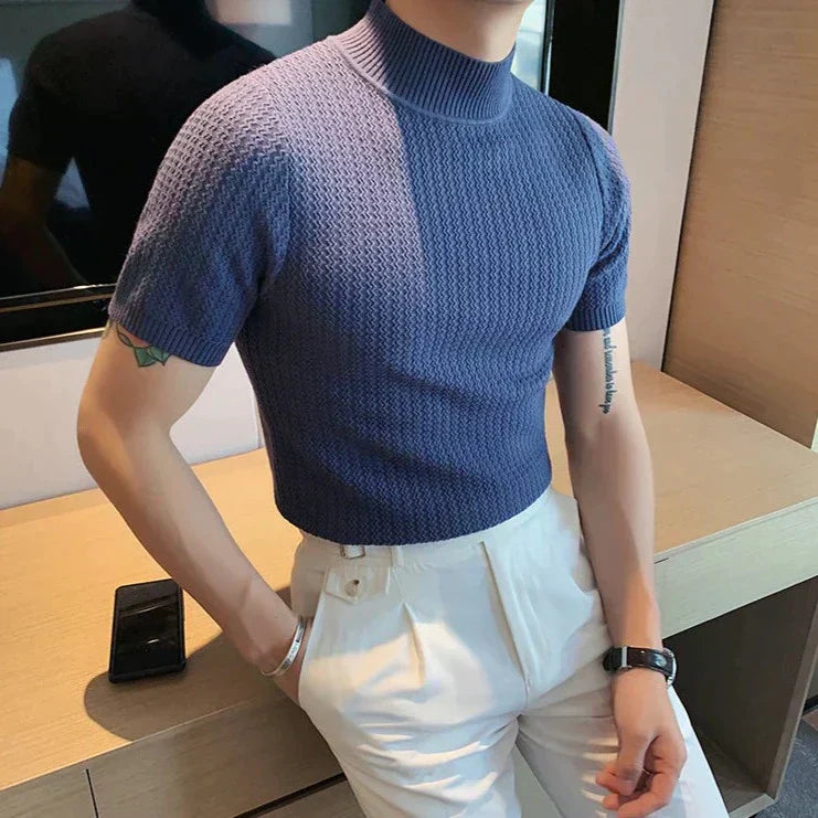 Darius Shirt | Men’s Turtleneck Ribbed Shirt