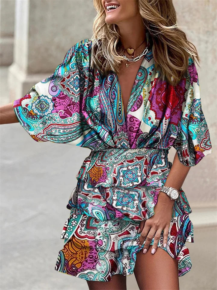 Effie Dress | Women's Colorful Ruffle Mini Dress