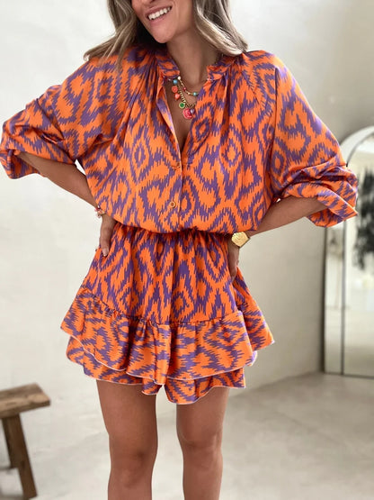 Eira Dress | Long Sleeve Ruffled Hem Mini Dress