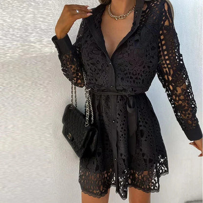 Eleanora Dress | Long Sleeve Lace Mini Dress