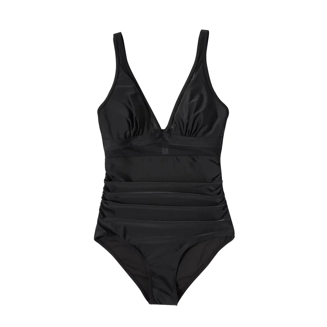 Eliana Swimsuit | Women's Sheer V-neck Swimsuit