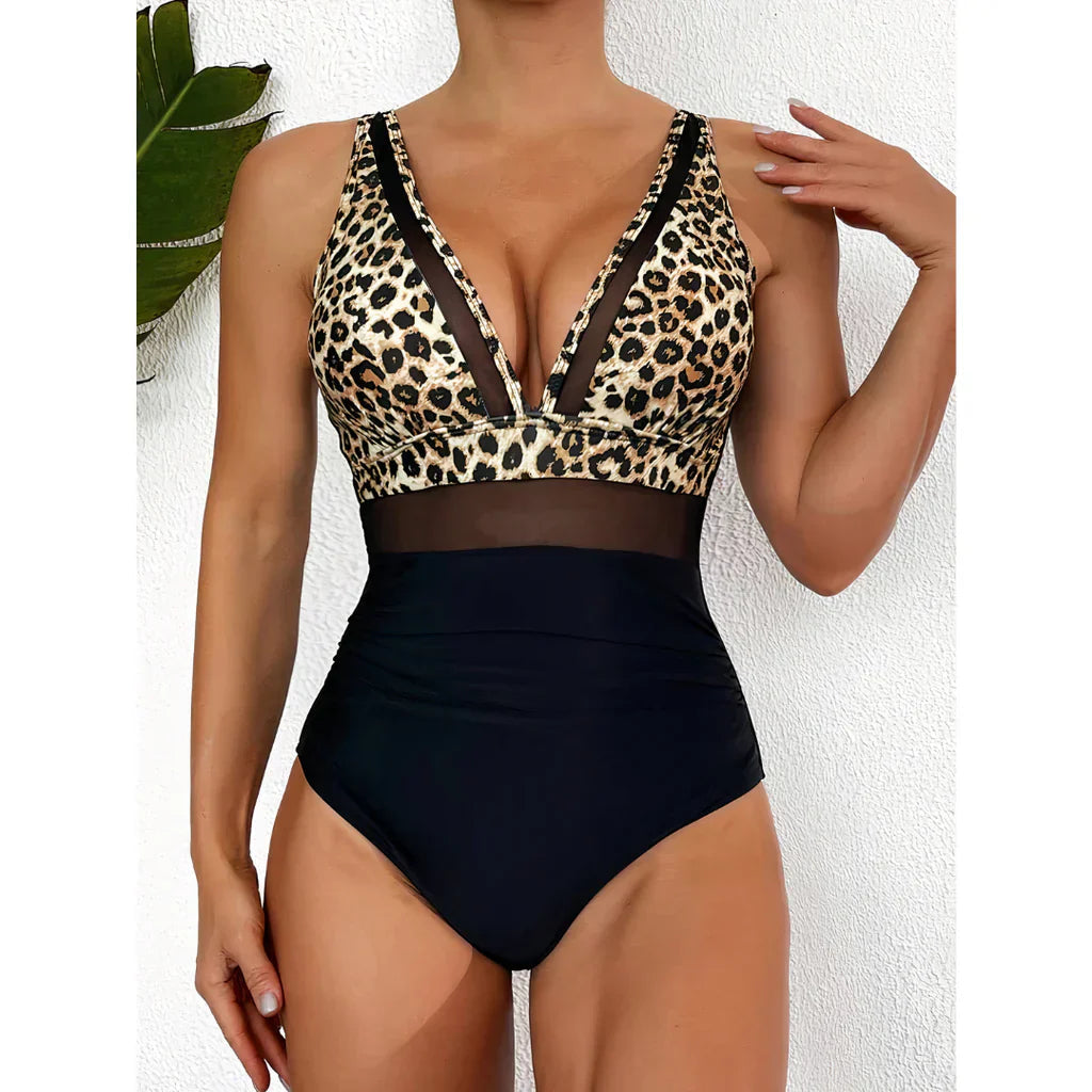 Eliana Swimsuit | Women's Sheer V-neck Swimsuit