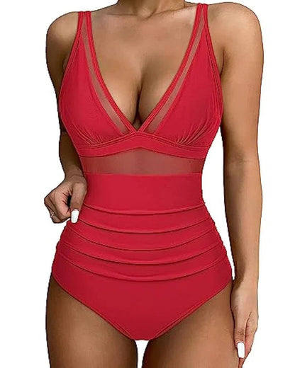 Eliana Swimsuit | Women's Sheer V-neck Swimsuit