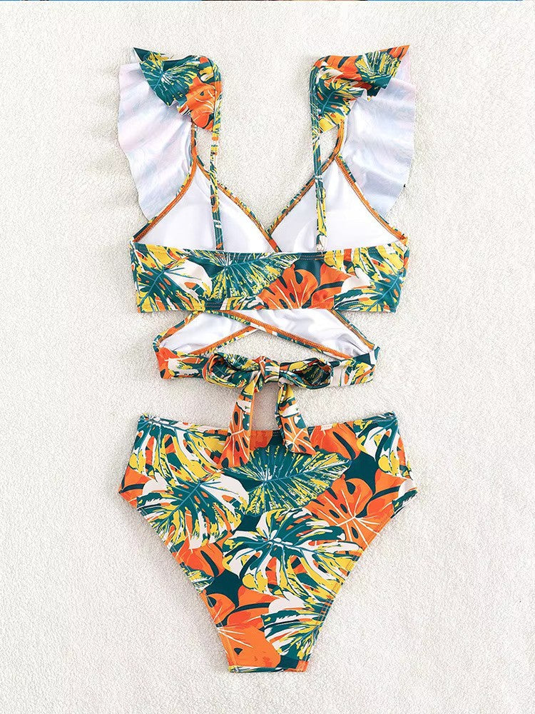 Elianna Bikini | Women's Tropical Ruffle Wrap Bikini Set