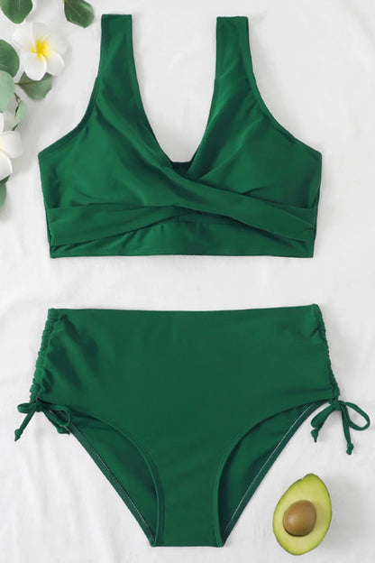 Elise Bikini | High Waist Two-Piece Wrap Top Swimsuit