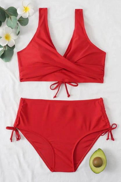 Elise Bikini | High Waist Two-Piece Wrap Top Swimsuit