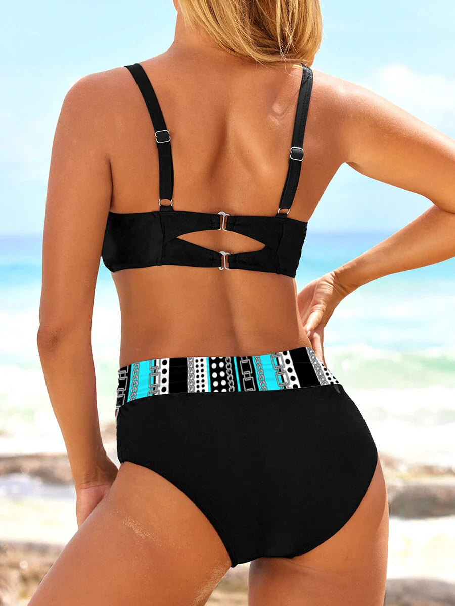 Elizabeth Bikini | High Waist V-Neck Cross Wrap Bikini Set