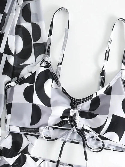 Faith Swimwear | Women's 3-Piece Bikini, Shorts & Cover-Up Set