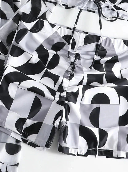 Faith Swimwear | Women's 3-Piece Bikini, Shorts & Cover-Up Set