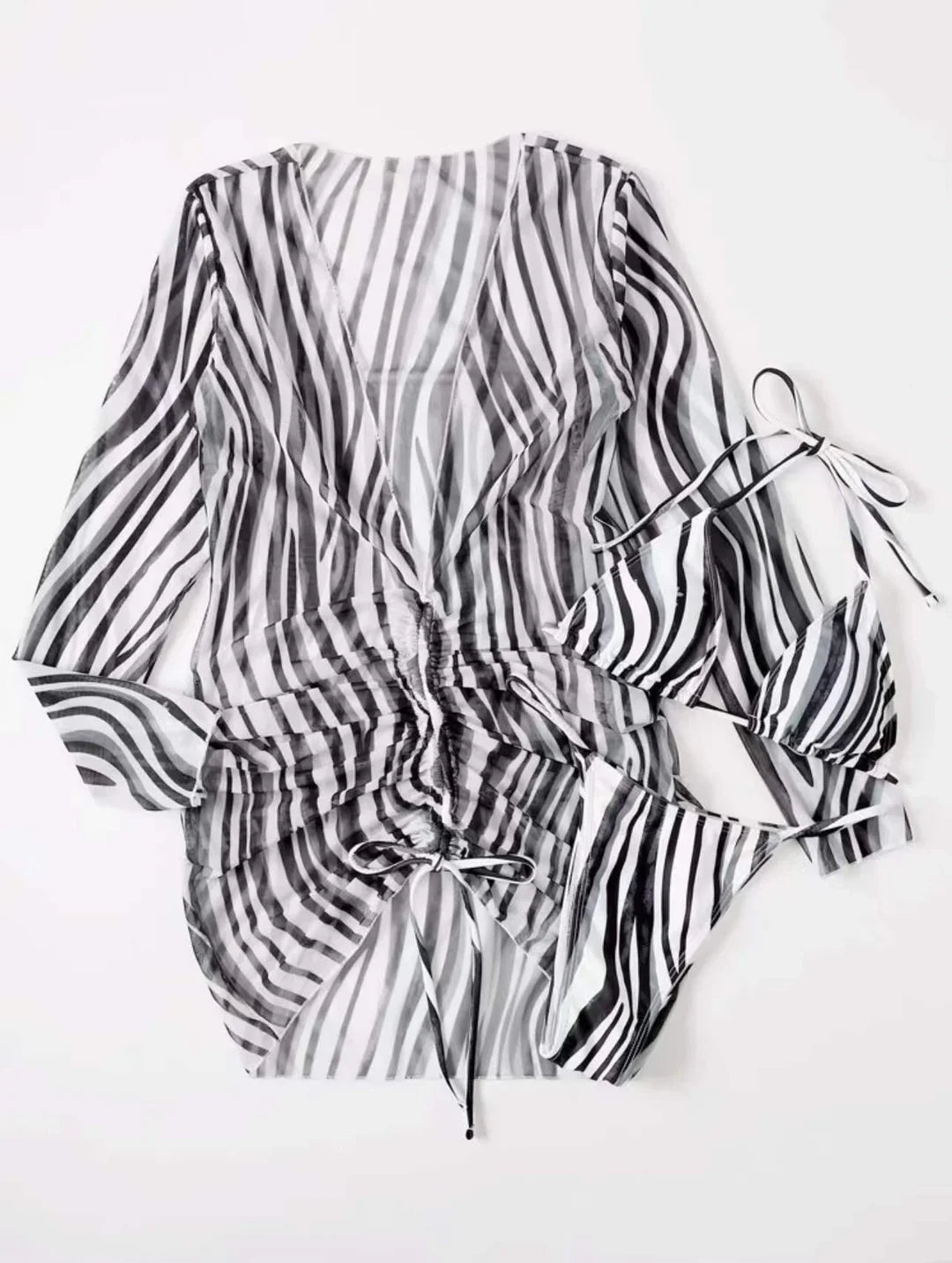 Farah Bikini | Women's 3-Piece Striped Bikini Set