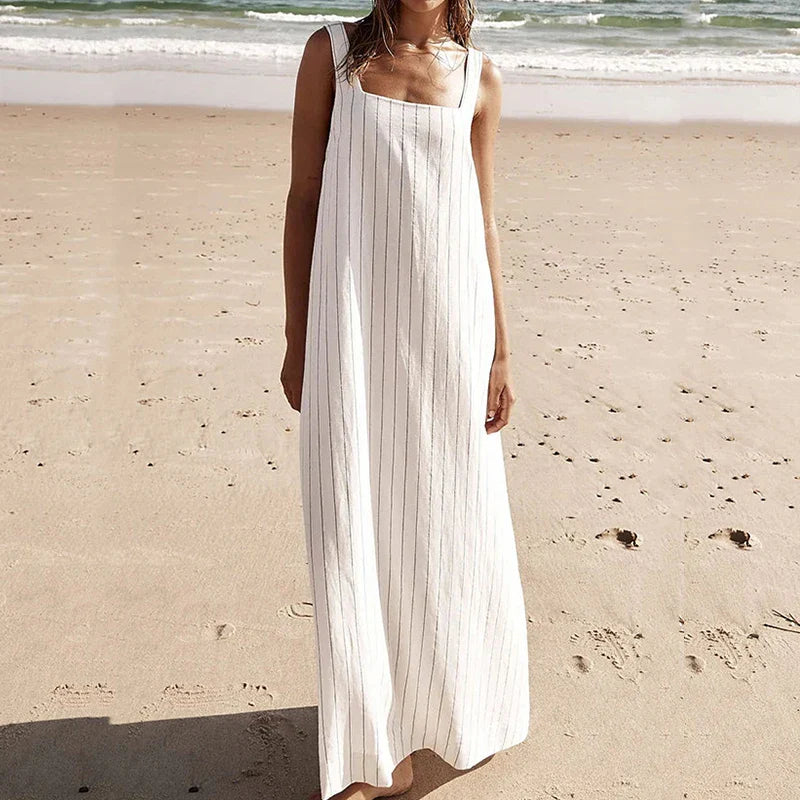 Fei Dress | Women's Sleeveless Striped Maxi Dress