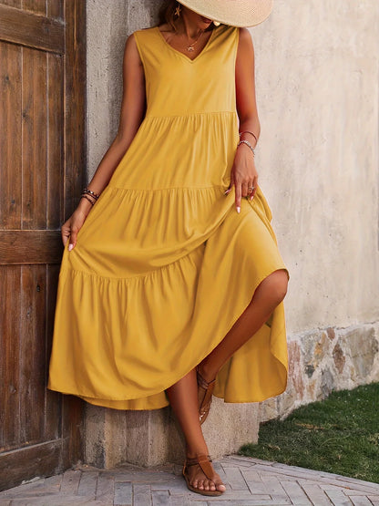 Fiora Dress | Women's Sleeveless Flared Fit Maxi Dress