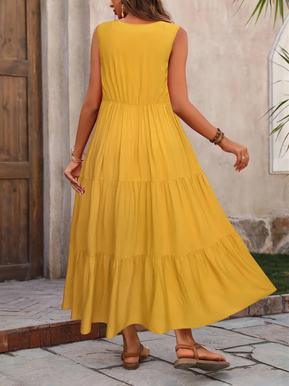 Fiora Dress | Women's Sleeveless Flared Fit Maxi Dress