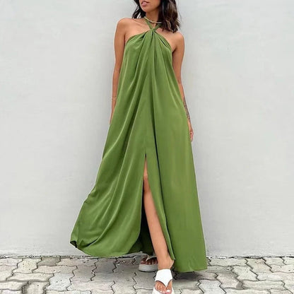 Florabel Dress | Open Back Halter Neck Maxi Dress