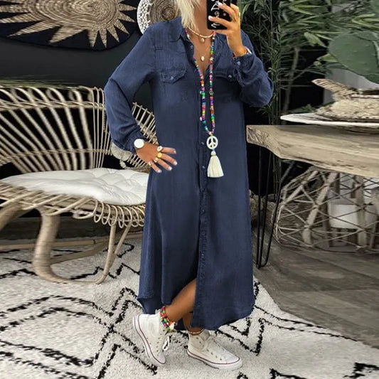 Frances Dress | Casual Denim Shirt Dress