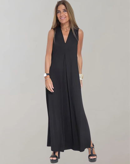 Freda Dress | Women's V-Neck Sheath Maxi Dress