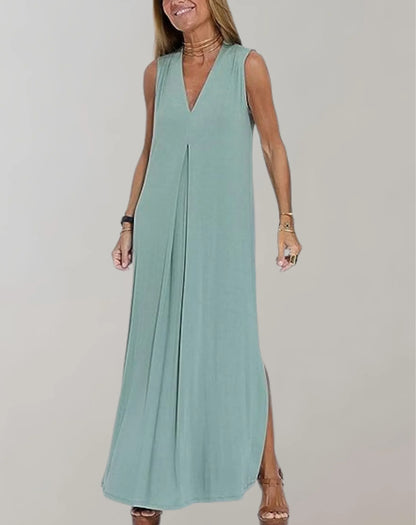 Freda Dress | Women's V-Neck Sheath Maxi Dress