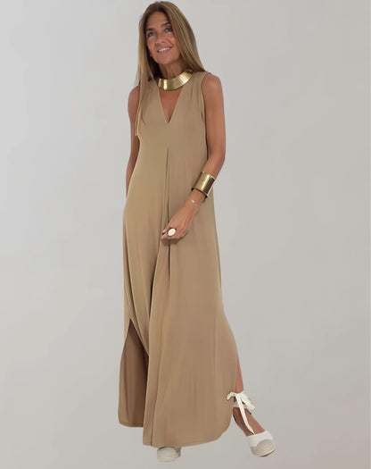 Freda Dress | Women's V-Neck Sheath Maxi Dress
