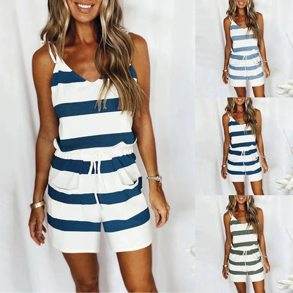 Fritzi Jumpsuit| Women's Striped Jumpsuit with Adjustable Straps