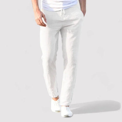 Gabby Trousers | Men's Drawstring Casual Linen Trousers