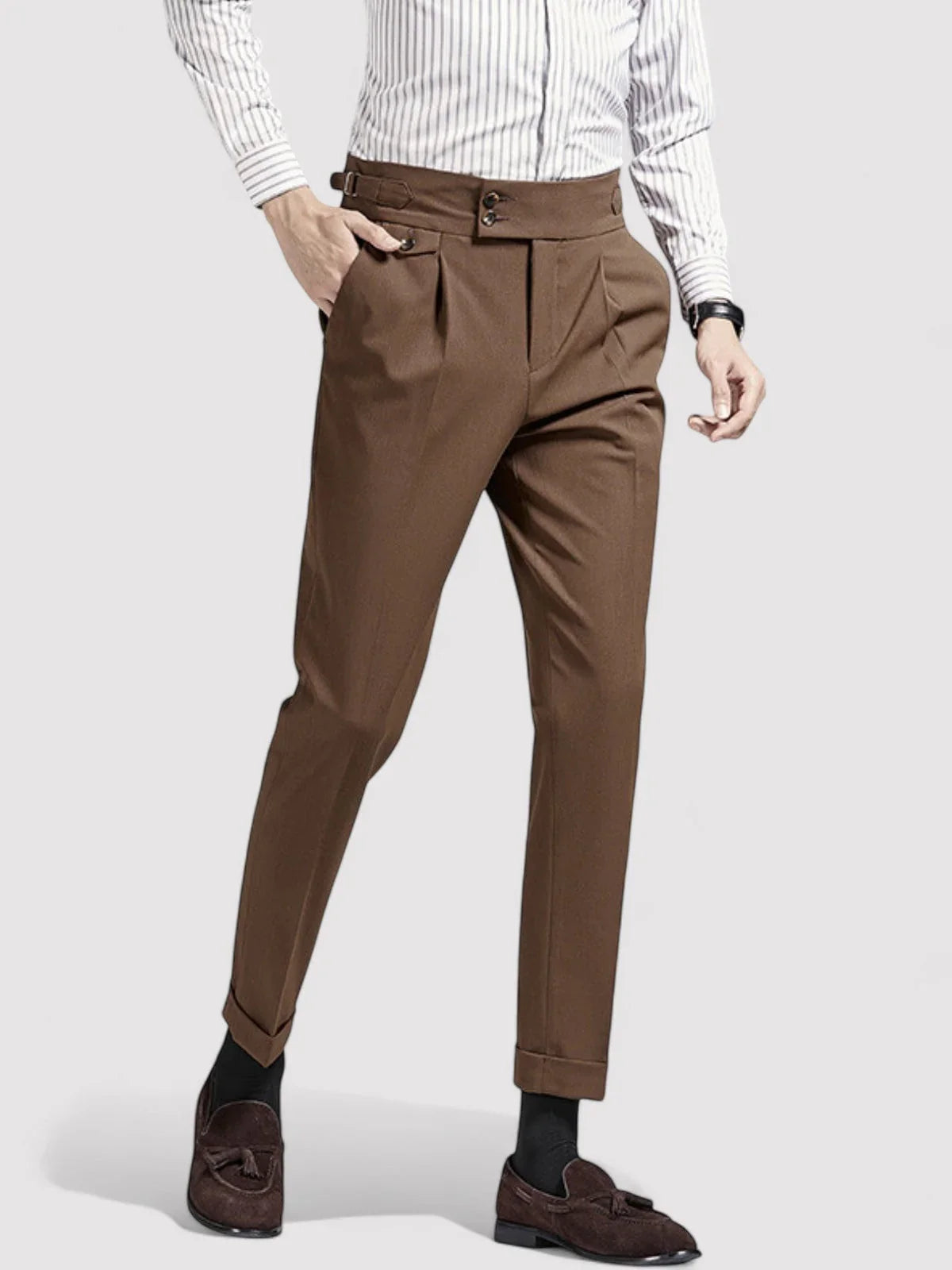 Gabriel Trousers | Men's Wrinkle-Free High-Waist Pants